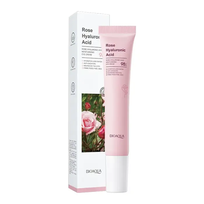 Ensemble de soins de la peau à la rose : Essence à l'acide hyaluronique, crème hydratante et éclairc