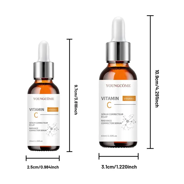 Sérum à la vitamine C, Essence nourrissante quotidienne pour le visage, hydratante et antioxydante, sérum apaisant et rafraîchissant pour le soin du visage, 40/60 ml