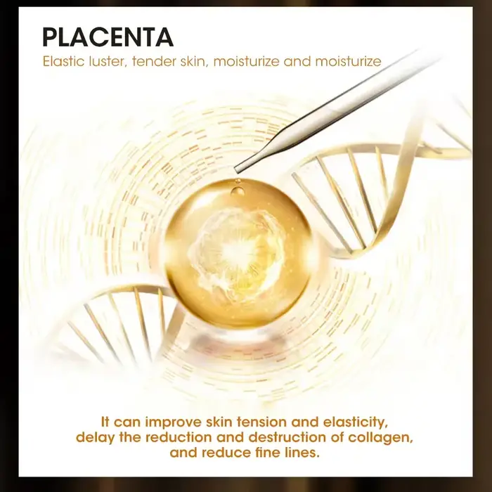 Fullerène Placenta Capsule Essence visage éclaircir sérum hydratant nourrissant Anti-rides vitamine E acide hyaluronique soins de la peau