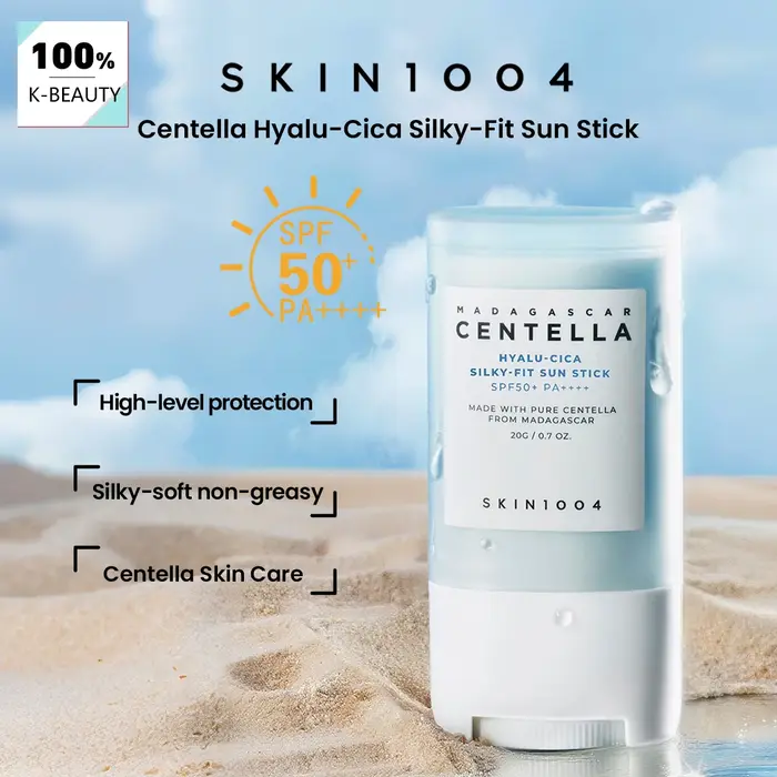 Stick solaire soyeux SKIN1004 Madagascar Centella Hyalu-Cica SPF50+ PA++++