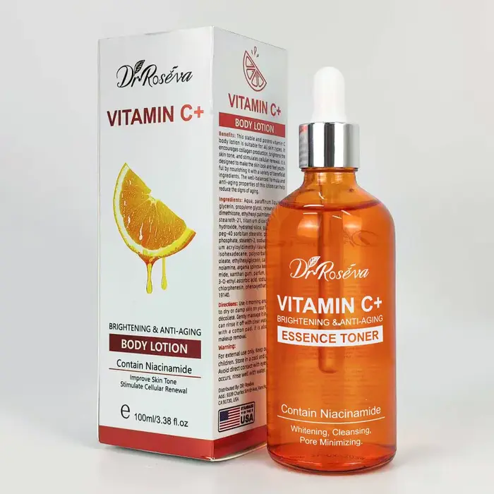 Ensemble de soins de la peau hydratant et éclaircissant à la vitamine C : sérum et crème pour le visage