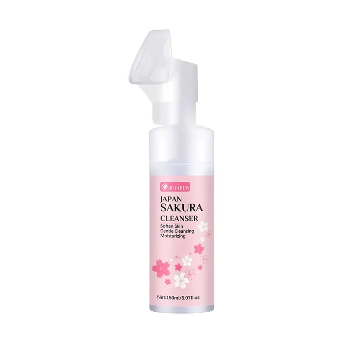 SUYARUN Japonais Sakura Face Wash - Nettoyant hydratant doux, contrôle de l'huile éclaircissante pou