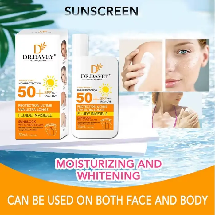 50ml DR.DAVEY 50+Sunacreen Cream Crème solaire claire et aqueuse