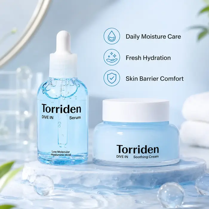 Offrez à votre peau une hydratation ultime avec le coffret sérum et crème apaisante Torriden DIVE-IN