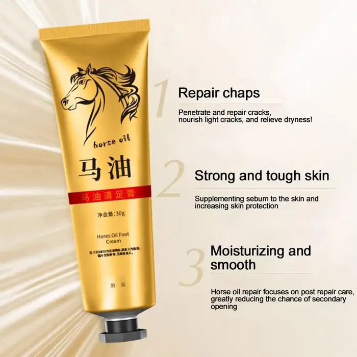 1/3/5PCS Crème de soin des mains et des pieds à l'huile de cheval naturelle