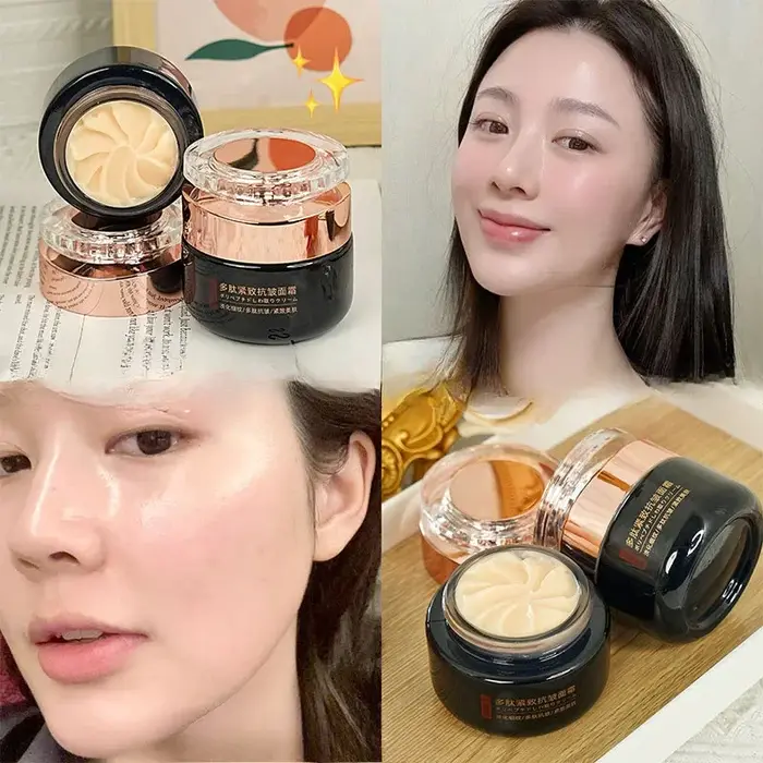 Crème raffermissante aux peptides Atténue les ridules Éclaircit le teint Hydrate Améliore la peau terne
