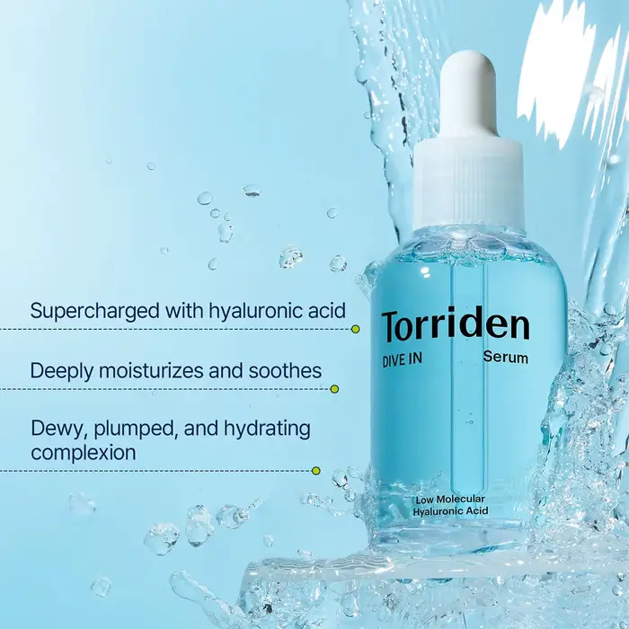 Sérum à l'acide hyaluronique à faible poids moléculaire Torriden DIVE-IN 50 ml, léger comme une plum
