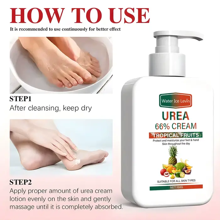 Crème Réparatrice Mains-Pieds à l'Urée - Aux Fruits Tropicaux - Hydratation Profonde - Pour une Peau Douce et Élastique