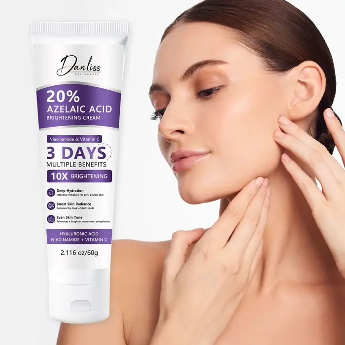 Crème éclaircissante à 20 % d'acide azélaïque – Formule intensive 10X pour une hydratation profonde, un éclat renforcé et un teint uniforme.
