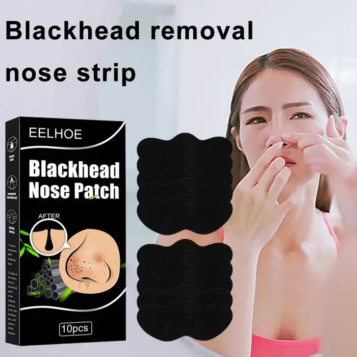 10 pièces points noirs enlever masque bandes nasales rétrécissement nettoyage pores nez tête noire