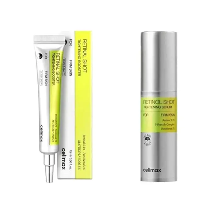 Celimax Retinol Shot Sérum Booster Raffermissant au Rétinal et Panthénol Crème Originale Anti-rides Anti-âge Pores VITA-A Set