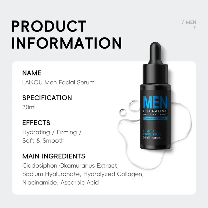 Sérum facial hydratant et raffermissant LAIKOU pour hommes 30 ml