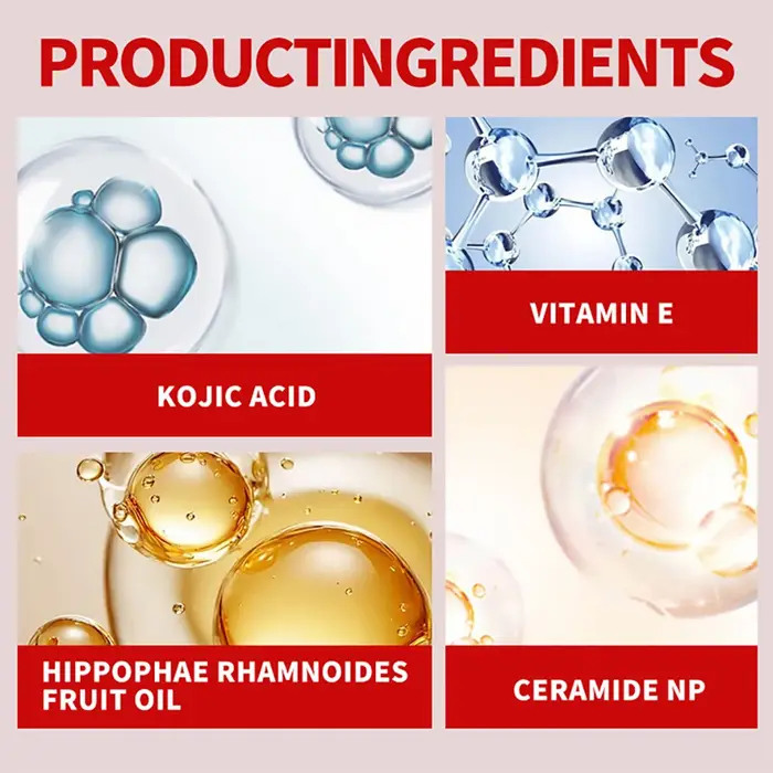 HISENRAIN Crème à l'acide kojique - Hydratant pour le visage en pot de verre éclaircissant