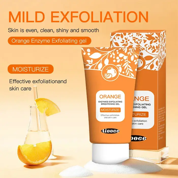 Gel exfoliant enzymes d'orange