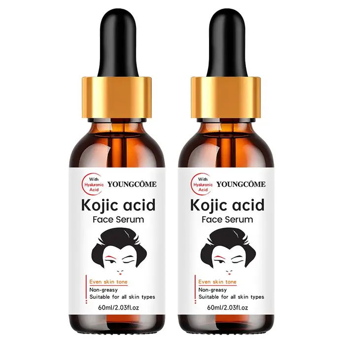 Sérum pour le visage à l'acide kojique, 2 pièces, 60ML, même le teint, hydratation Non grasse, Essen