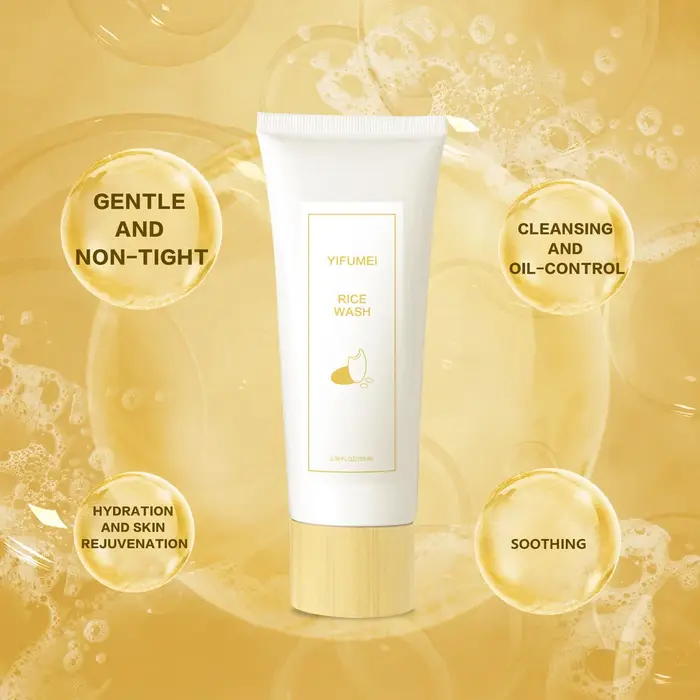 Nettoyant visage au riz, apaisant, régulateur de sébum, hydratant, éclaircissant, raffermissant, pou