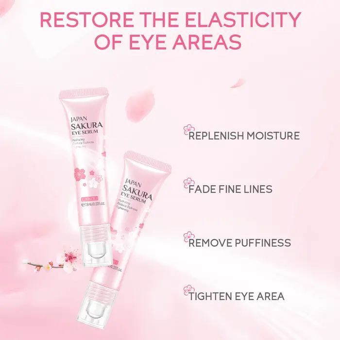Sakura-Crème essence pour les yeux avec boule de massage