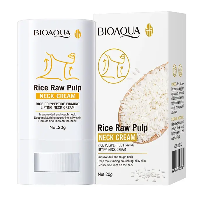 Crème pour le cou à la pulpe de riz coréenne, hydratante, réduit les rides du cou, légère et non gra