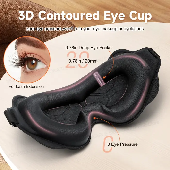 Masque de sommeil 3D bloquant la lumière