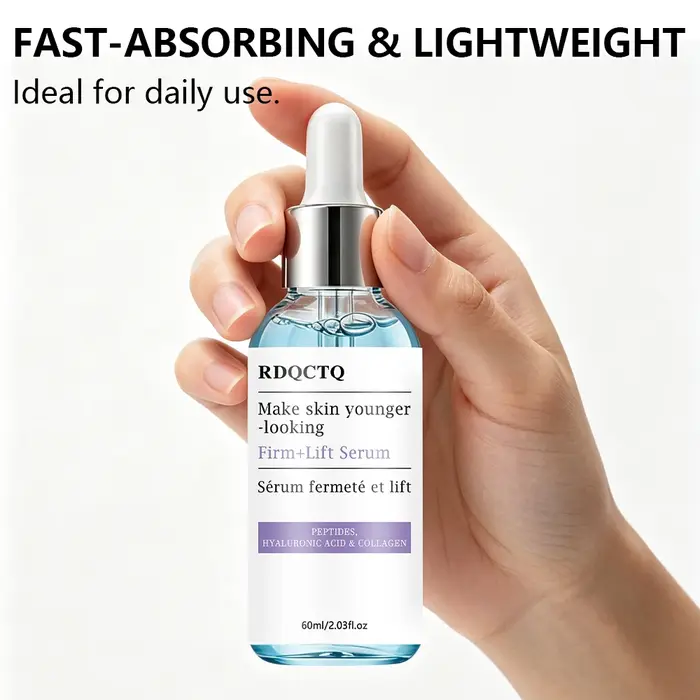 Sérum pour le visage avec peptides, acide hyaluronique, collagène, traitement hydratant pour le visage, pour une texture de peau lisse et une amélioration de l'élasticité