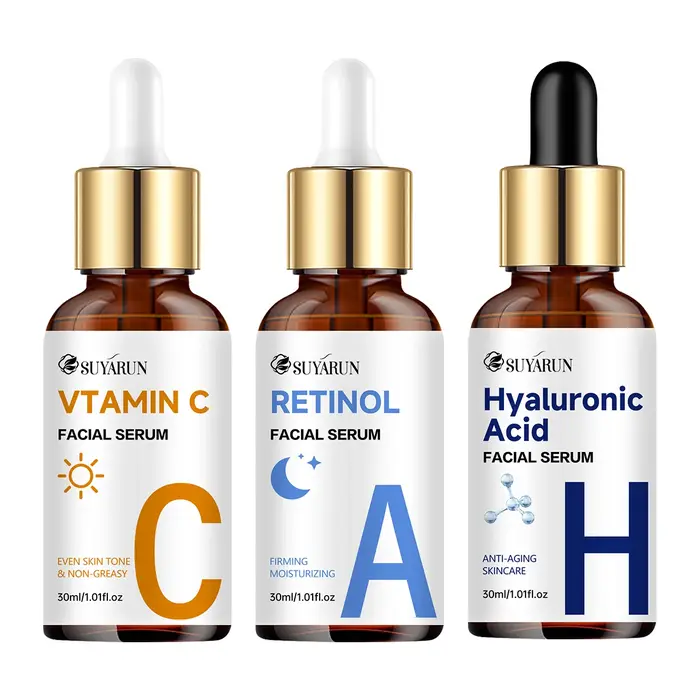 SUYARUN Sérum Vitamine C + Rétinol + Acide Hyaluronique Duo |   Combo éclaircissant et hydratation a