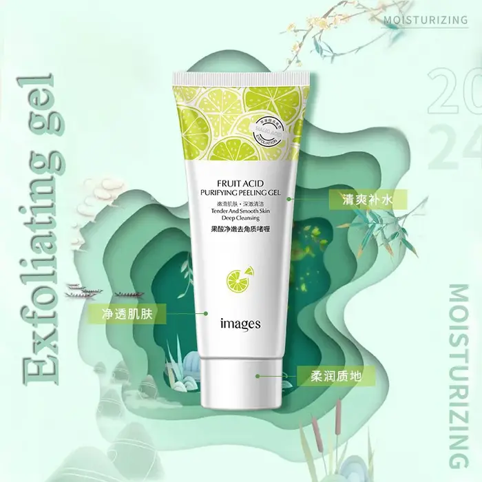 Gel gommant pour le visage aux acides de fruits, crème exexpansive, nettoyage en profondeur, hydratant, élimination des points noirs