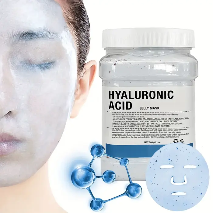 Masque visage à la gelée d'acide hyaluronique, Masque gel hydratant, Hydratation profonde pour les s