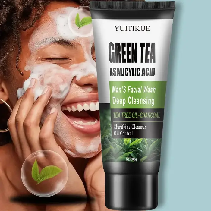 YUITIKUE Lavage du visage pour hommes 60g - Thé vert et acide salicylique