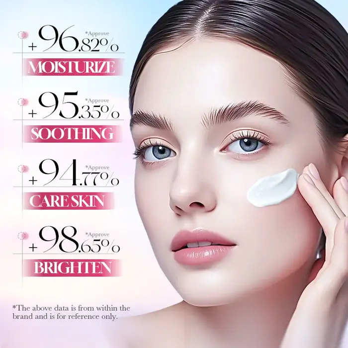 Crème pour le visage éclaircissante à la pêche et à la niacinamide SADOER - Hydratation intense