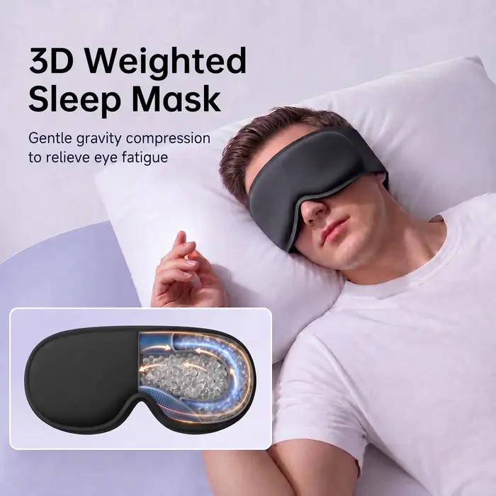 Masque de sommeil, design 3D avec billes de gravité intégrées