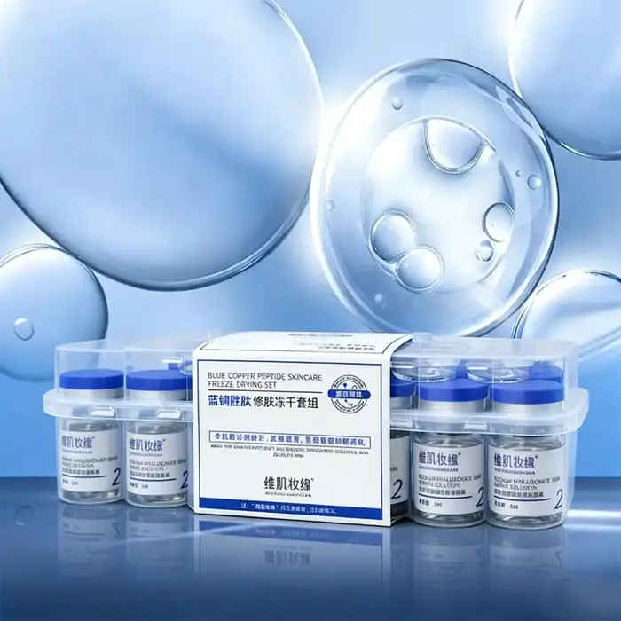 Kit de Poudre Lyophilisée Réparatrice Peau Cuivrée Bleue pour Soin Anti-Rides