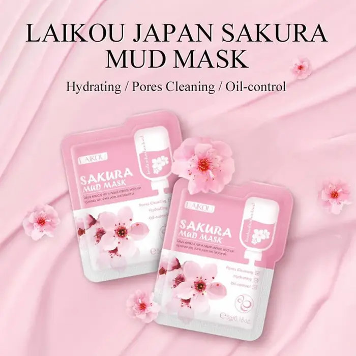 12 pièces Sakura masque de boue éclaircissant hydratant