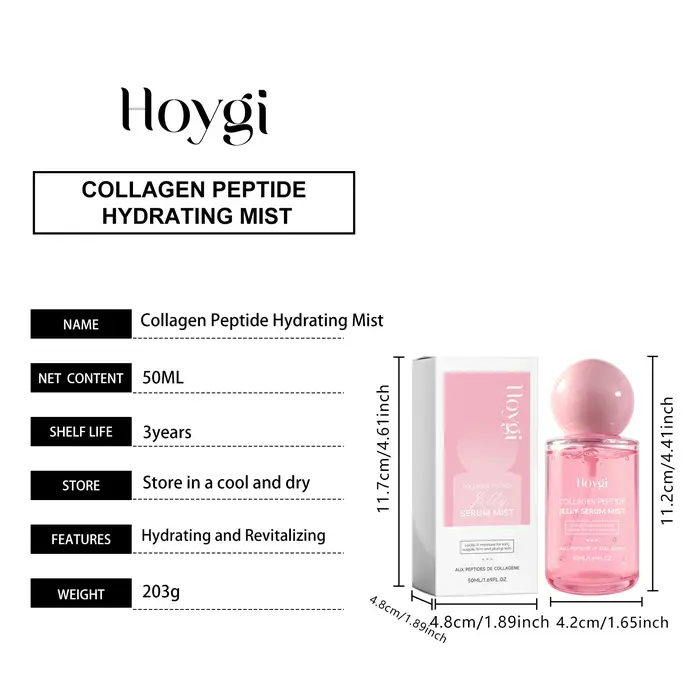 Brume hydratante pour le visage au collagène et aux peptides, légère, non collante, spray hydratant quotidien doux, rafraîchissant et apaisant pour tous types de peau