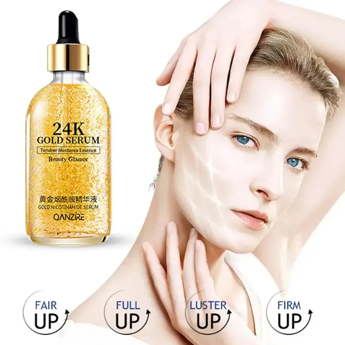 Sérum pour le visage à l'acide hyaluronique, or 24 carats, anti-âge, lifting du visage, essence de collagène, nicotinamide, blanchissant, soins de la peau
