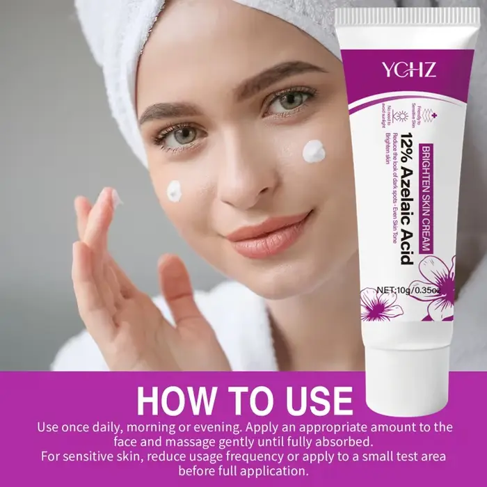 Essence à 12 % d'acide arbutique, crème gel hydratante contenant 12 % d'acide isopropylique, glycérine et acide salicylique, acide azélaïque, essence de Centella Asiatica et essence de niacinamide pou
