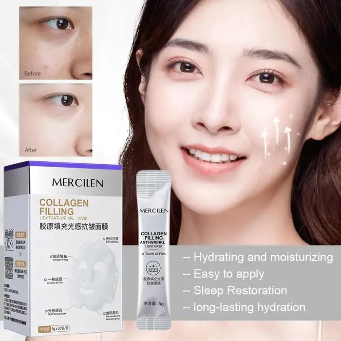 1 boîte de masques faciaux exfoliants au collagène Mercilen