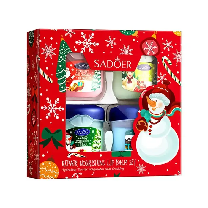 Coffret cadeau de noël, baume à lèvres 4 pièces/boîte, ensemble de maquillage pour les lèvres, hydra