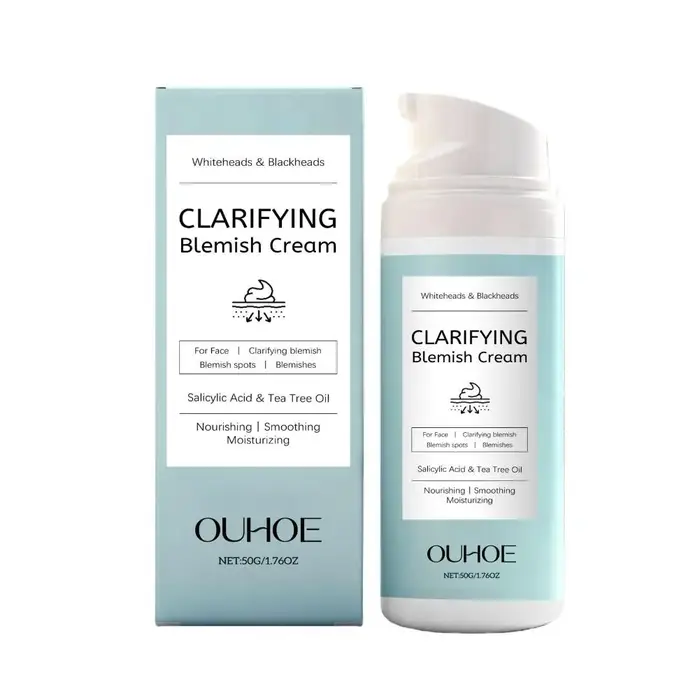 Crème pour le visage à l'acide salicylique, pour la peau propriée d'acné, contrôle du sébum, apaisan