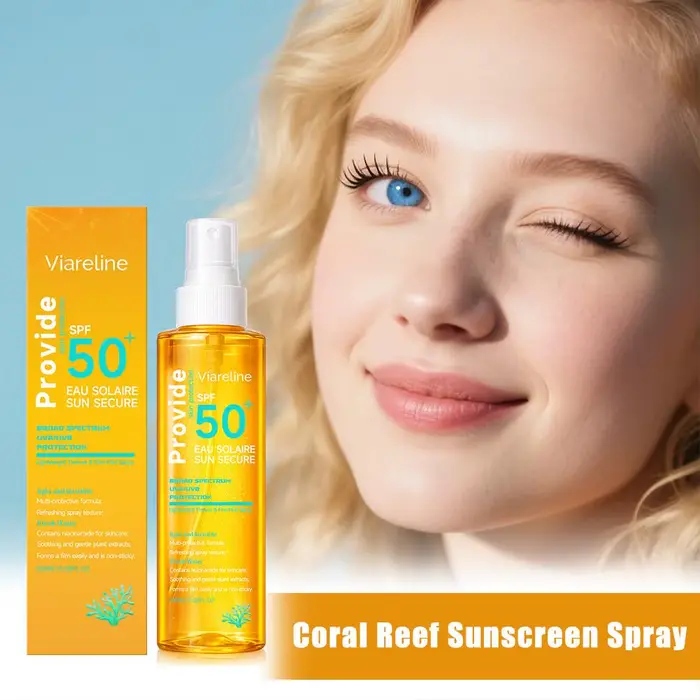 Spray solaire invisible SPF50+ Léger et non gras Texture transparente Protection