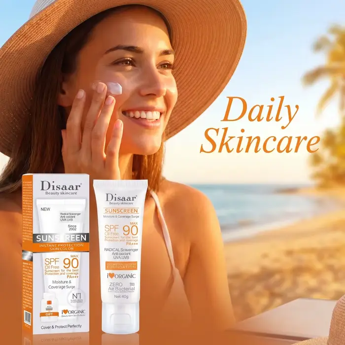 Crème solaire SPF90 PA+++ sans huile, protection UVA UVB, antioxydante, hydratante, légère, soin du