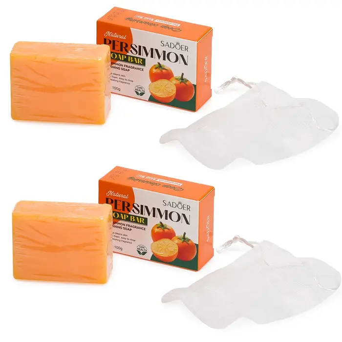 Barre de savon nettoyant kaki avec filet moussant