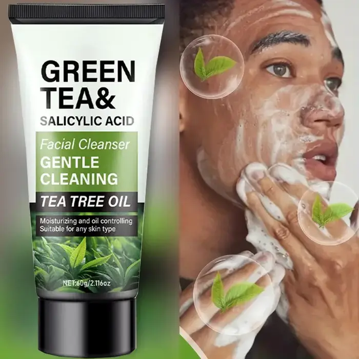 Nettoyant visage pour homme 60g - Thé vert & Acide salicylique