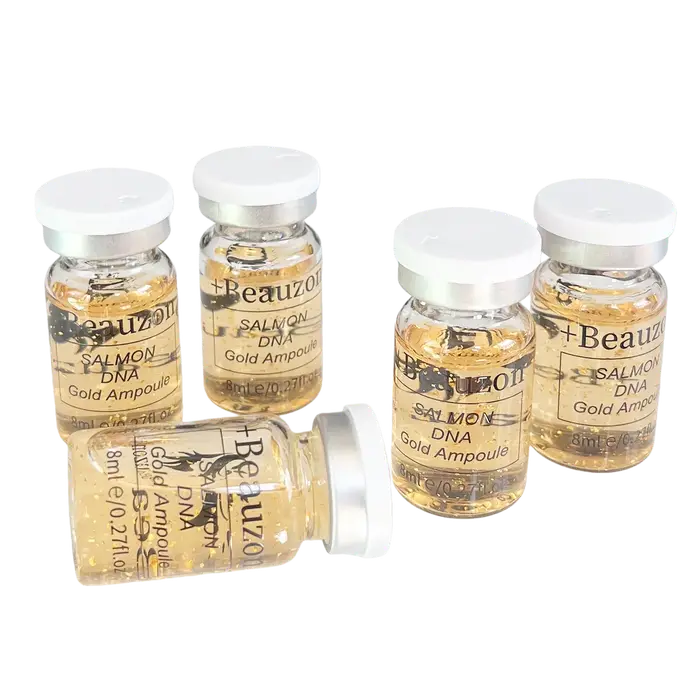 Sérum visage à l'ADN de saumon Golden Ampoule 8ml, soin hydratant et apaisant pour la peau, adapté a