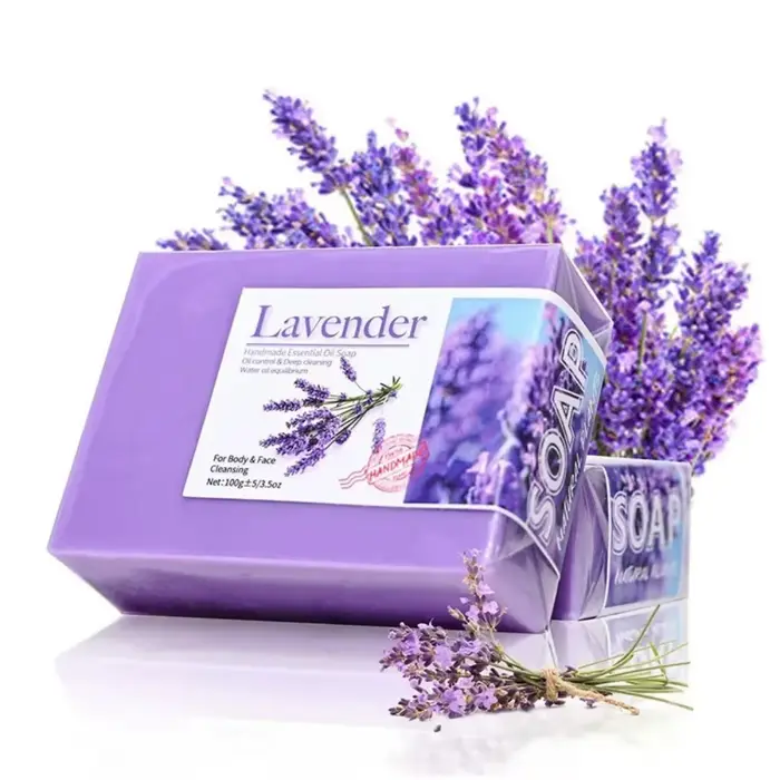 Savon à l'huile essentielle de lavande biologique naturel, fait à la main pour le corps et le visage