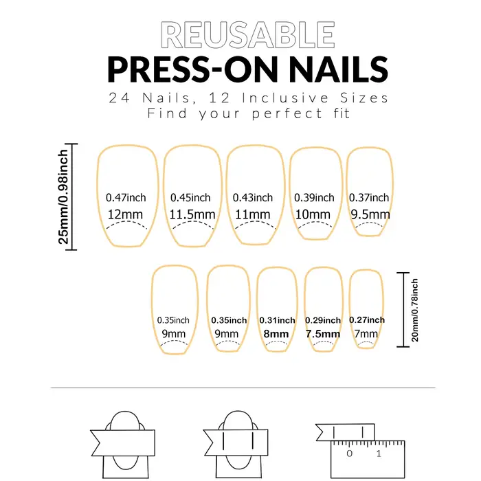 Faux ongles en forme de cercueil, 1 lime à ongles, 1 MSI, 24 pièces, N64.+ 1 lime à ongles + 1 MSI