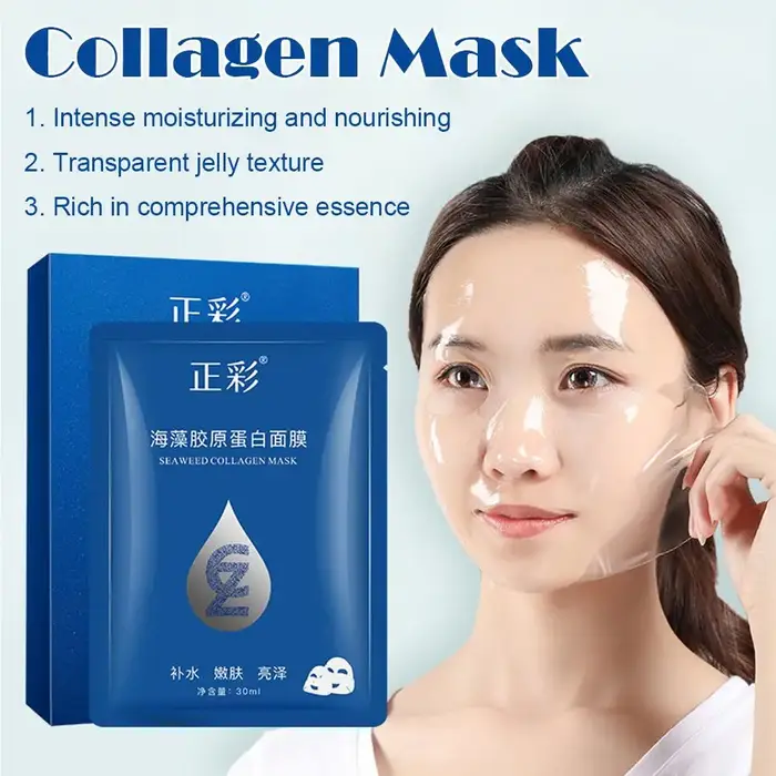 Masque Facial en cristal de remplissage de collagène d'algues