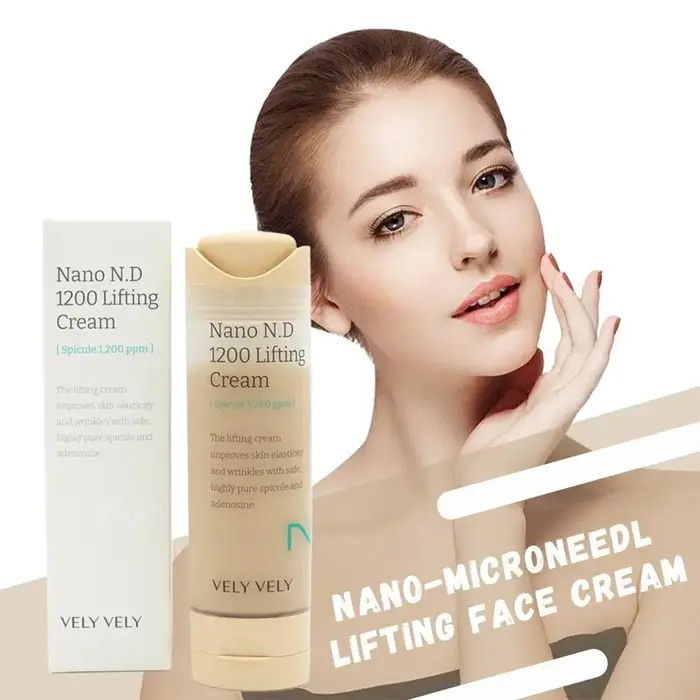 Crème liftante Nano N.D 1200 Spicule 1 200 ppm Améliore l'élasticité de la peau Réduit les rides Hydratante