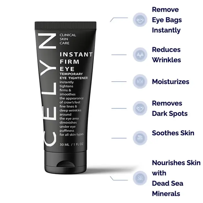 Crème Contour des Yeux Celyn Effet Tenseur Instantané Traitement Anti-Rides Réduction Cernes et Poches Sérum Raffermissant Hydratant Liftant
