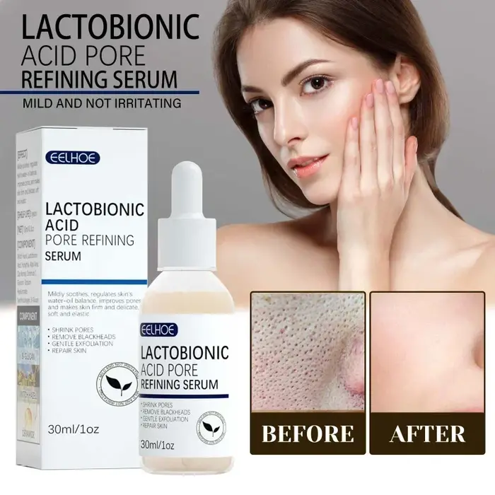 Acide lactobionique rétrécit les Pores sérum pour le visage estompe les ridules raffermissant nourrir Essence
