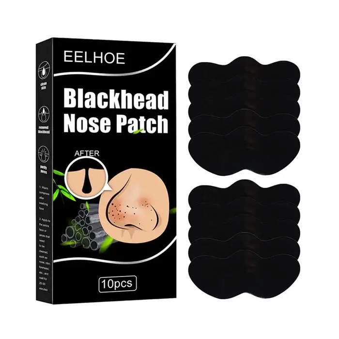 10 pièces points noirs enlever masque bandes nasales rétrécissement nettoyage pores nez tête noire e